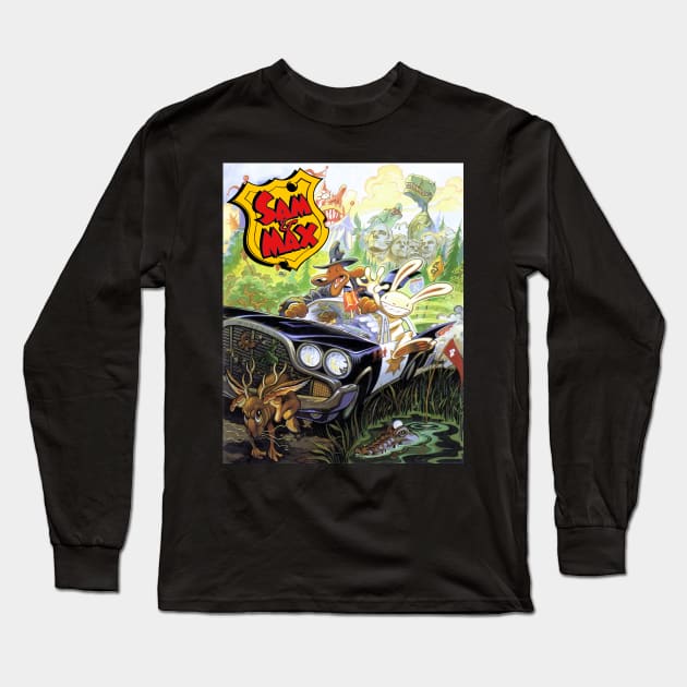 Sam and Max Hit The Road [Logo] Long Sleeve T-Shirt by Zagreba